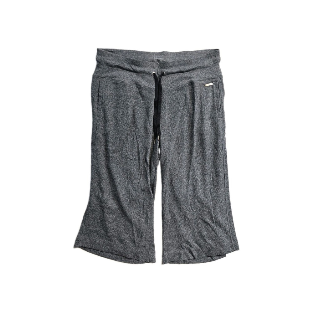 Calvin Klein Performance Women's Cropped Wide Leg Pants 2X Knit Gray Drawstrings